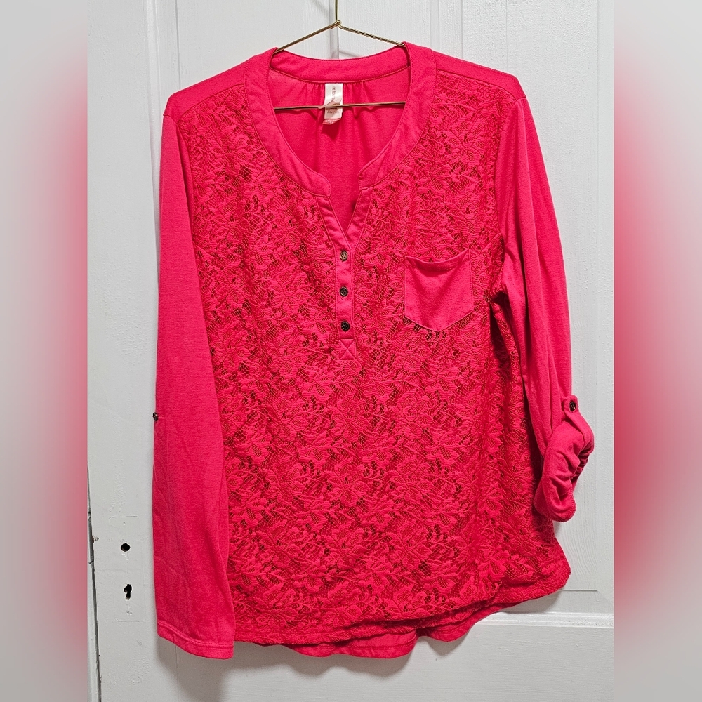 No Boundaries Pink Lace Top